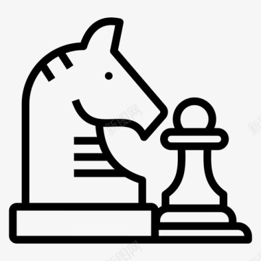 骑士和当兵国际象棋游戏国际象棋骑士图标