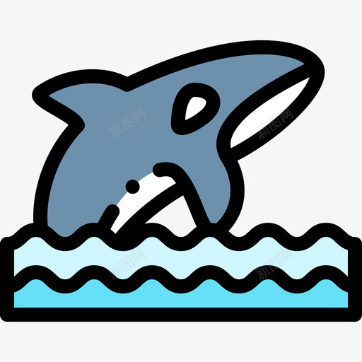 虎鲸加拿大25线形颜色svg_新图网 https://ixintu.com 虎鲸 加拿大 线形 颜色
