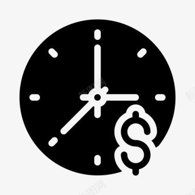 美元时钟截止日期财务图标