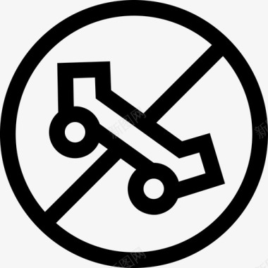 禁止溜冰信号和禁令9直线图标