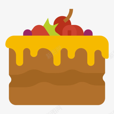 蛋糕食品和饮料16扁平图标
