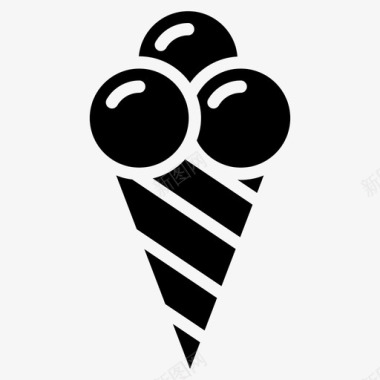 冰淇淋筒甜点冷冻食品图标