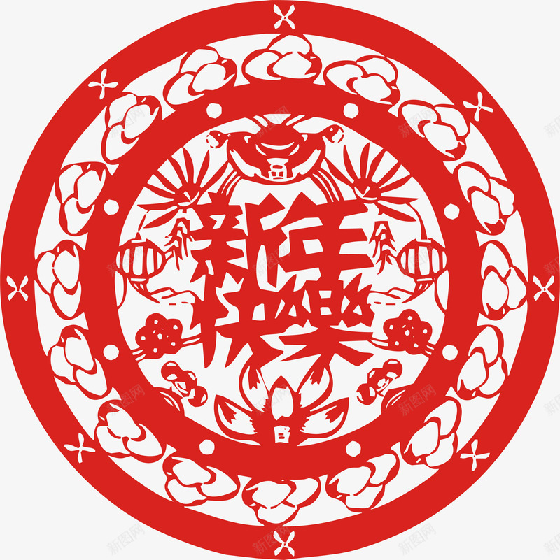 新年春节中国剪纸花纹边框png免抠素材_新图网 https://ixintu.com 新年 年春节 中国 剪纸 花纹 边框