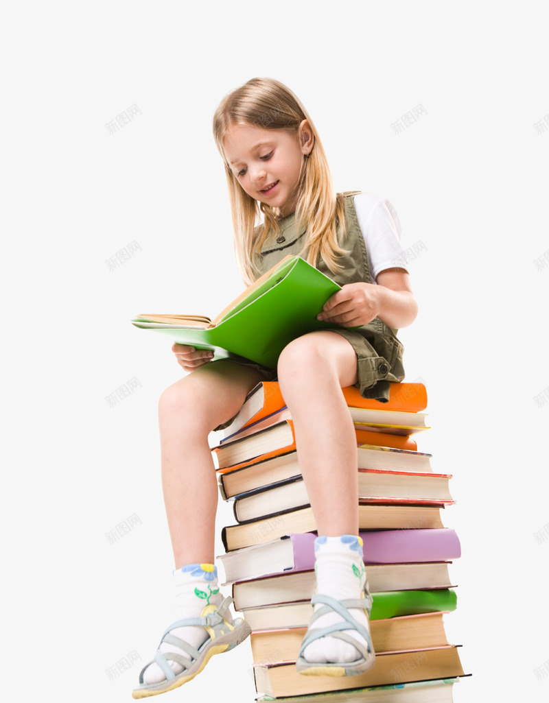 坐在书上阅读的小女孩人物图书png免抠素材_新图网 https://ixintu.com 坐在 书上 阅读 小女孩 人物 图书