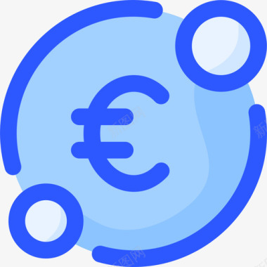 欧元货币132蓝色图标
