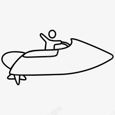喷气艇摩托艇夏季运动图标