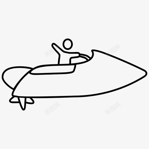 喷气艇摩托艇夏季运动svg_新图网 https://ixintu.com 喷气 气艇 摩托艇 夏季 运动 水上运动 交通线 图标