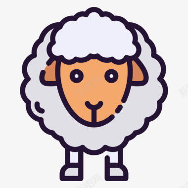 绵羊复活节97线形颜色图标