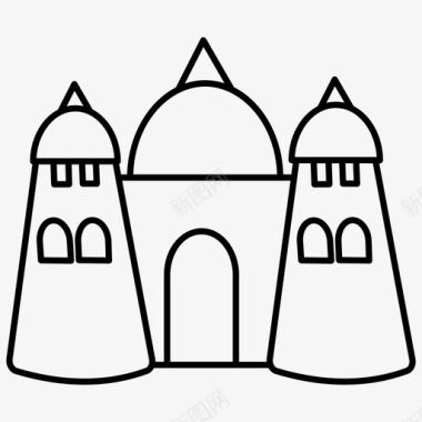 中世纪城堡战斗堡垒童话图标