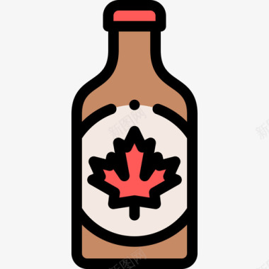 啤酒瓶加拿大25线性颜色图标