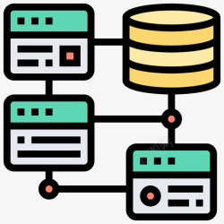关系型数据库关系型数据库管理19线性颜色高清图片