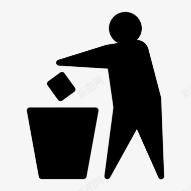 不乱扔垃圾垃圾桶清洁垃圾图标