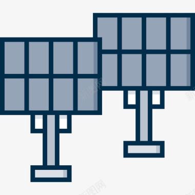 太阳能电池板工业流程46线性颜色图标