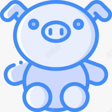 猪软玩具3蓝色图标