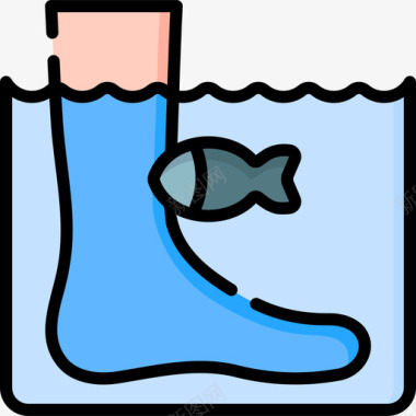 鱼类疗法替代药物37线性颜色图标