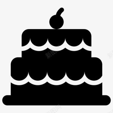 生日蛋糕烘焙物品甜点图标