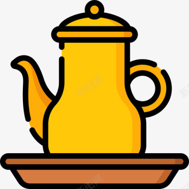 茶壶摩洛哥12线形颜色图标