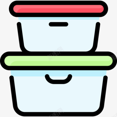食品容器厨房144线性颜色图标