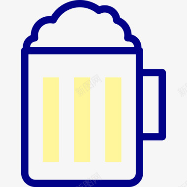啤酒杯164岁生日线性颜色图标