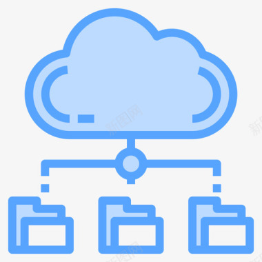 文件夹云技术45蓝色图标