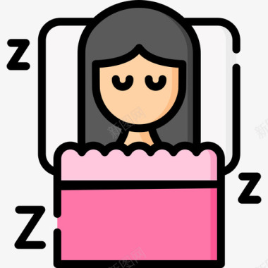 睡眠幸福49线性颜色图标