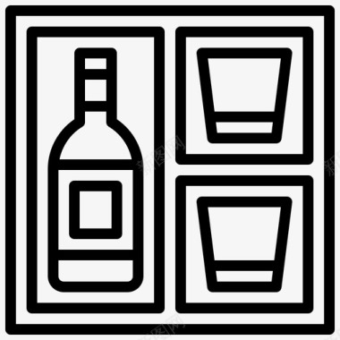 酒盒葡萄酒15直线型图标