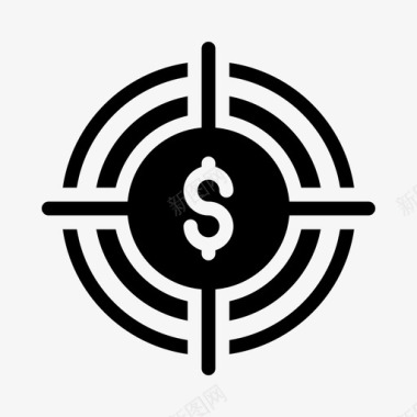美元目标焦点财务目标图标