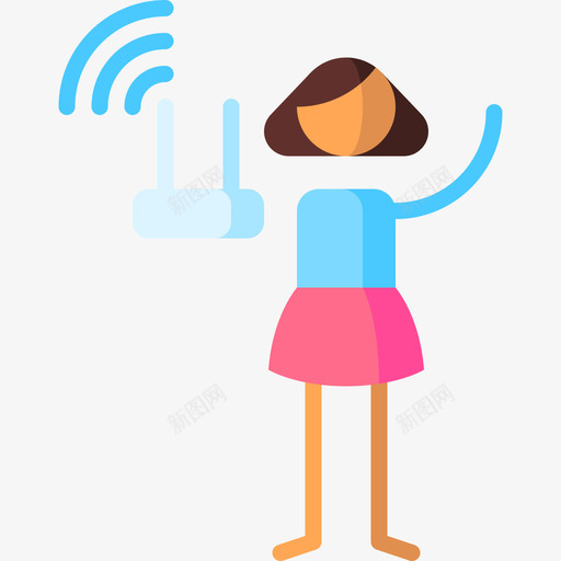 Wifi远程办公5扁平svg_新图网 https://ixintu.com Wifi 远程 办公 扁平