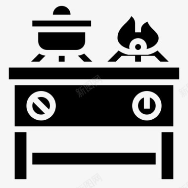 煤气炉烹饪火图标