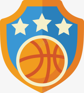 徽章篮球60扁平图标
