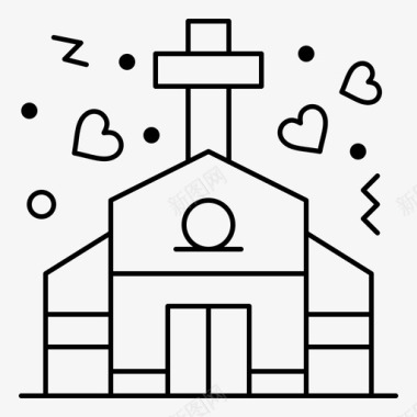 教堂结婚婚礼图标