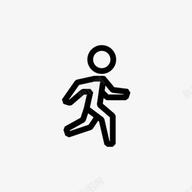 跑步运动员慢跑图标