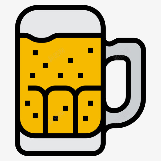 啤酒杯食品和饮料15线性颜色svg_新图网 https://ixintu.com 啤酒杯 食品 饮料 线性 颜色