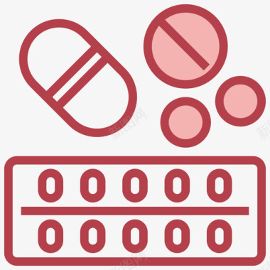 药片上瘾19红色图标