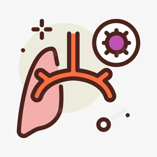 肺冠状病毒136线状颜色svg_新图网 https://ixintu.com 冠状 病毒 线状 颜色