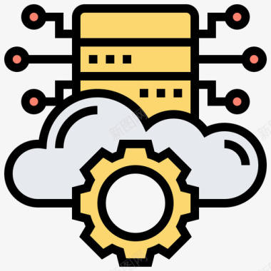 云数据网络技术31线颜色图标