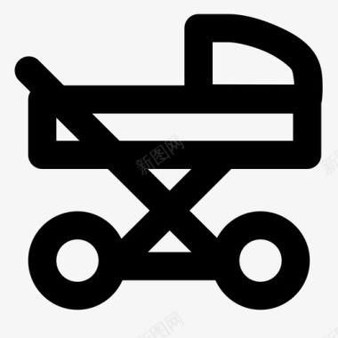 婴儿推车马车手推车图标