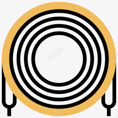 线圈电子元件10黄色阴影图标