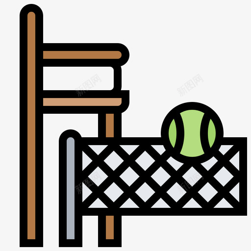 法官椅网球元素1线性颜色svg_新图网 https://ixintu.com 法官 网球 元素 线性 颜色