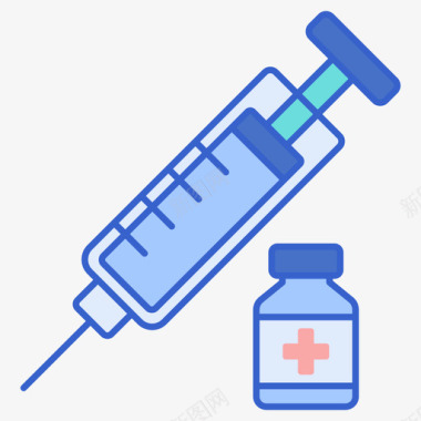 注射器疫苗和疫苗接种2线性颜色图标