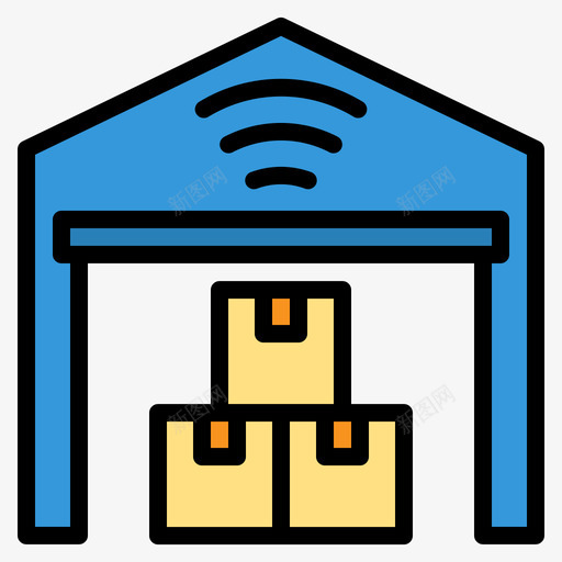 仓库物联网150线颜色svg_新图网 https://ixintu.com 仓库 联网 颜色