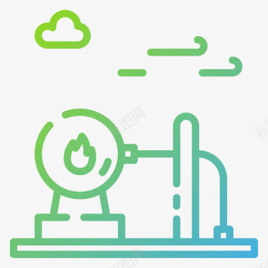 天然气石油工业19梯度图标