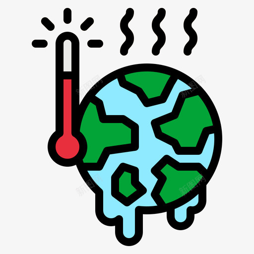 全球变暖自然灾害45线性颜色svg_新图网 https://ixintu.com 全球 变暖 自然灾害 线性 颜色