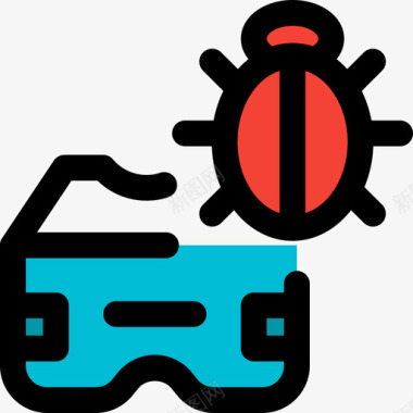 Bug虚拟现实123线性颜色图标