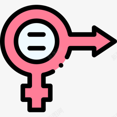 性别平等负责任消费1线性色彩图标