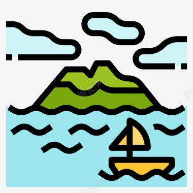 岛屿旅行325线性颜色图标