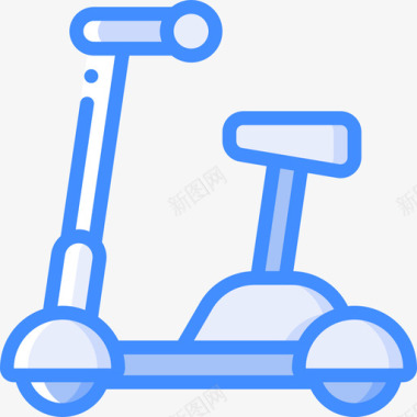 机动滑板车出租摩托车蓝色图标