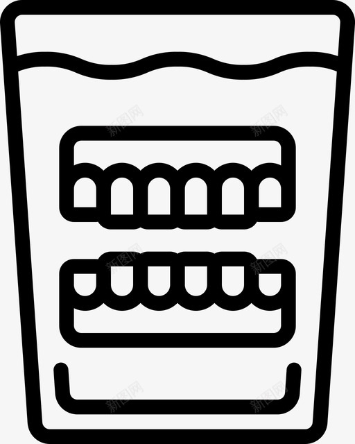 义齿退休1线性svg_新图网 https://ixintu.com 义齿 退休 线性