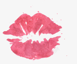 唯美水彩红唇唇印婚礼请柬海报装饰透明图案6唯美水彩素材