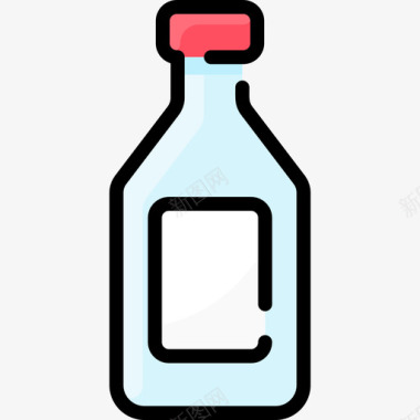 瓶冠状病毒115线形颜色图标